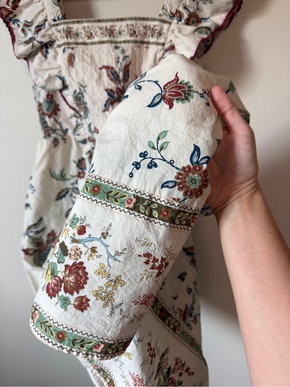 Tuckernuck Nora Dress terracotta chintz floral print ruffle sleeve midi sz M - Picture 5 of 9